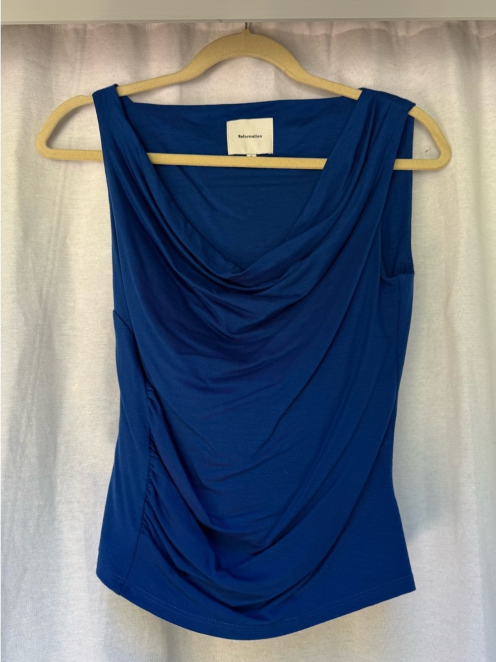 Reformation Darla Cotton Knit Cowl Neck Top